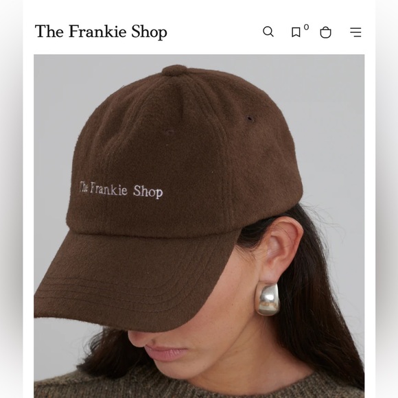 The Frankie Shop Wool Baseball Cap in Chocolate - Picture 3 of 8